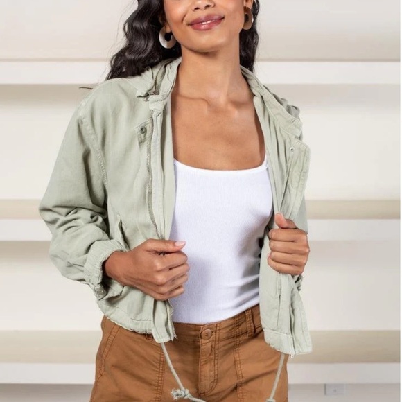 Blank NYC Jackets & Blazers - Blank NYC | Smoke Green Shirt Jacket / Shacket